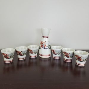 Vintage Otagiri Floral 7-Pc. Saki Set